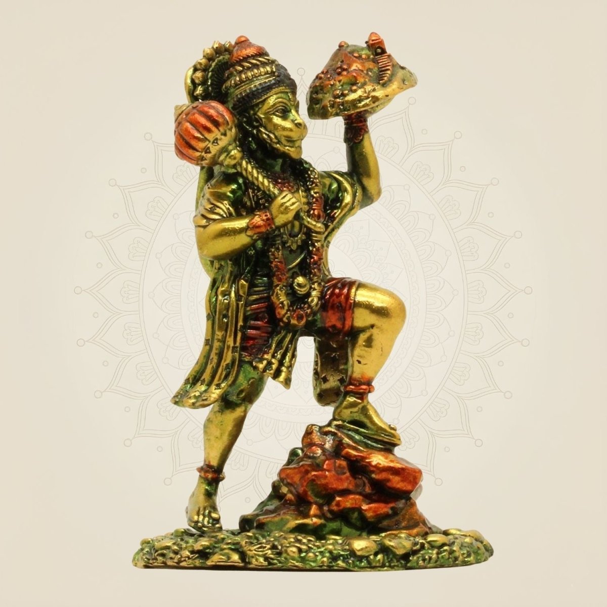Lord Hanuman Brass Idol 4"– Handcrafted Lightweight Statue for Positive Energy & Wealth - Luxeartisanship