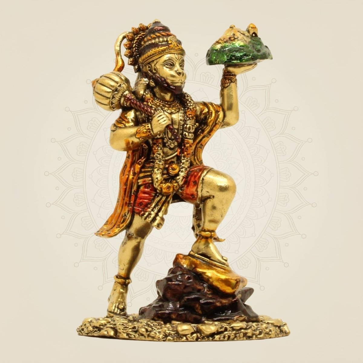 Lord Hanuman Brass Idol 4"– Handcrafted Lightweight Statue for Positive Energy & Wealth - Luxeartisanship