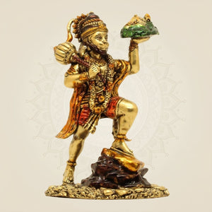 Lord Hanuman Brass Idol 4"– Handcrafted Lightweight Statue for Positive Energy & Wealth - Luxeartisanship