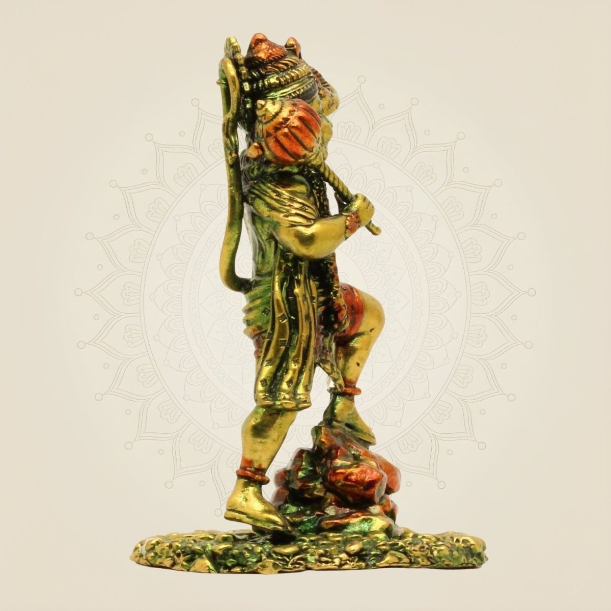 Lord Hanuman Brass Idol 4"– Handcrafted Lightweight Statue for Positive Energy & Wealth - Luxeartisanship