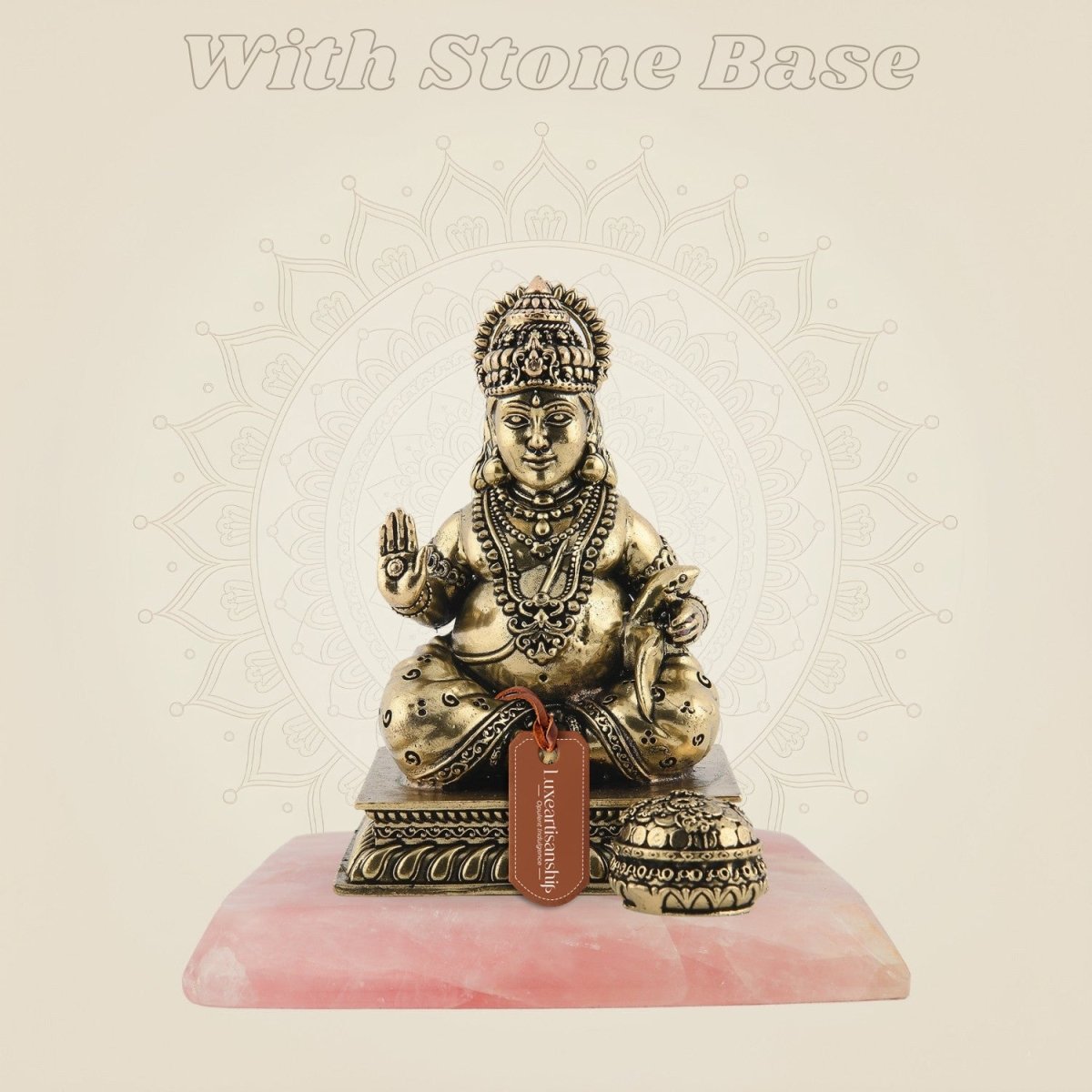 Brass Kuber Sculpture with stone Base