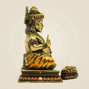 Lord Kuber Brass Idol 3.75"- Handcrafted Superfine Statue for Wealth & Fortune - Luxeartisanship