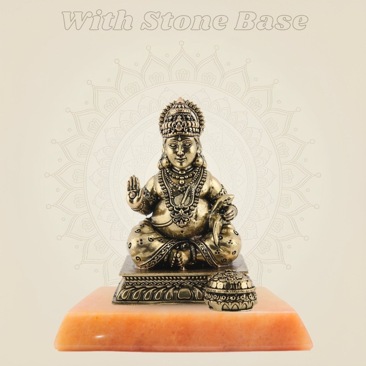 Brass Kuber Murti with Stone Base