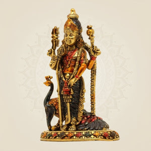 Brass Standing Kartikeya Figurine