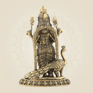Brass Idol with Peacock