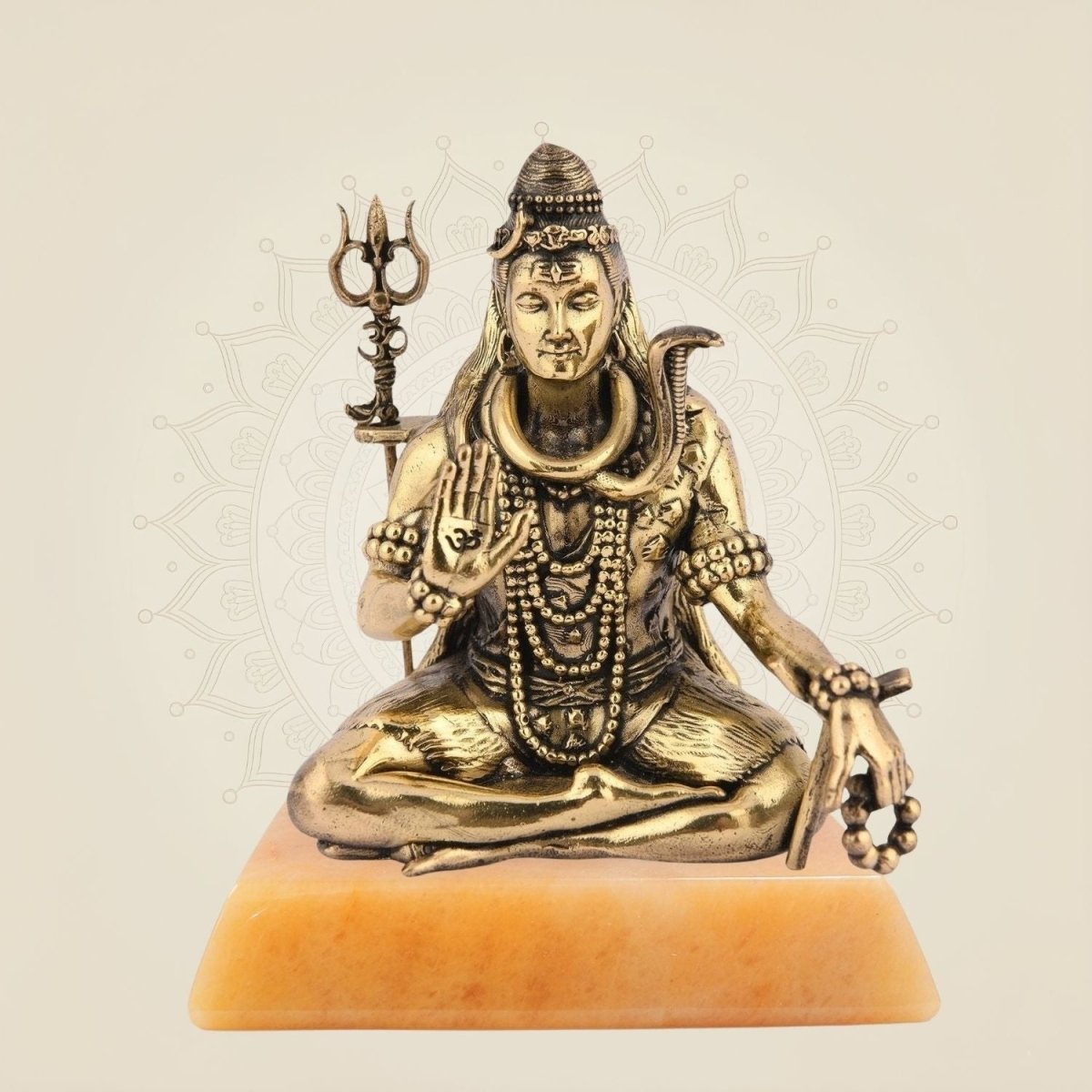 Lord Shiva Idol Blessing Pose on gemstone base