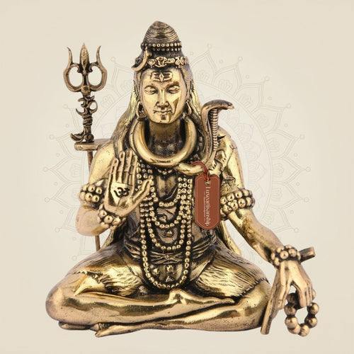 Lord Shiva Idol Blessing Pose – 2.75" Pure Brass Lightweight Divine Statue