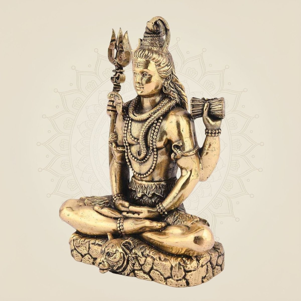 Lord Shiva Idol in Meditative Pose – 5" Pure Brass Statue Handcrafted & Spiritual Decor - Luxeartisanship