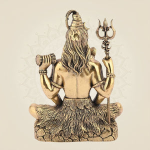 Lord Shiva Idol in Meditative Pose – 5" Pure Brass Statue Handcrafted & Spiritual Decor - Luxeartisanship