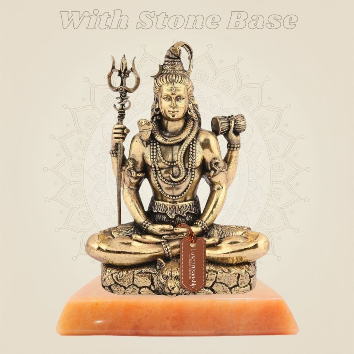 Lord Shiva Idol in Meditative Pose – 5.5" Pure Brass Statue Handcrafted & Spiritual Decor - Luxeartisanship