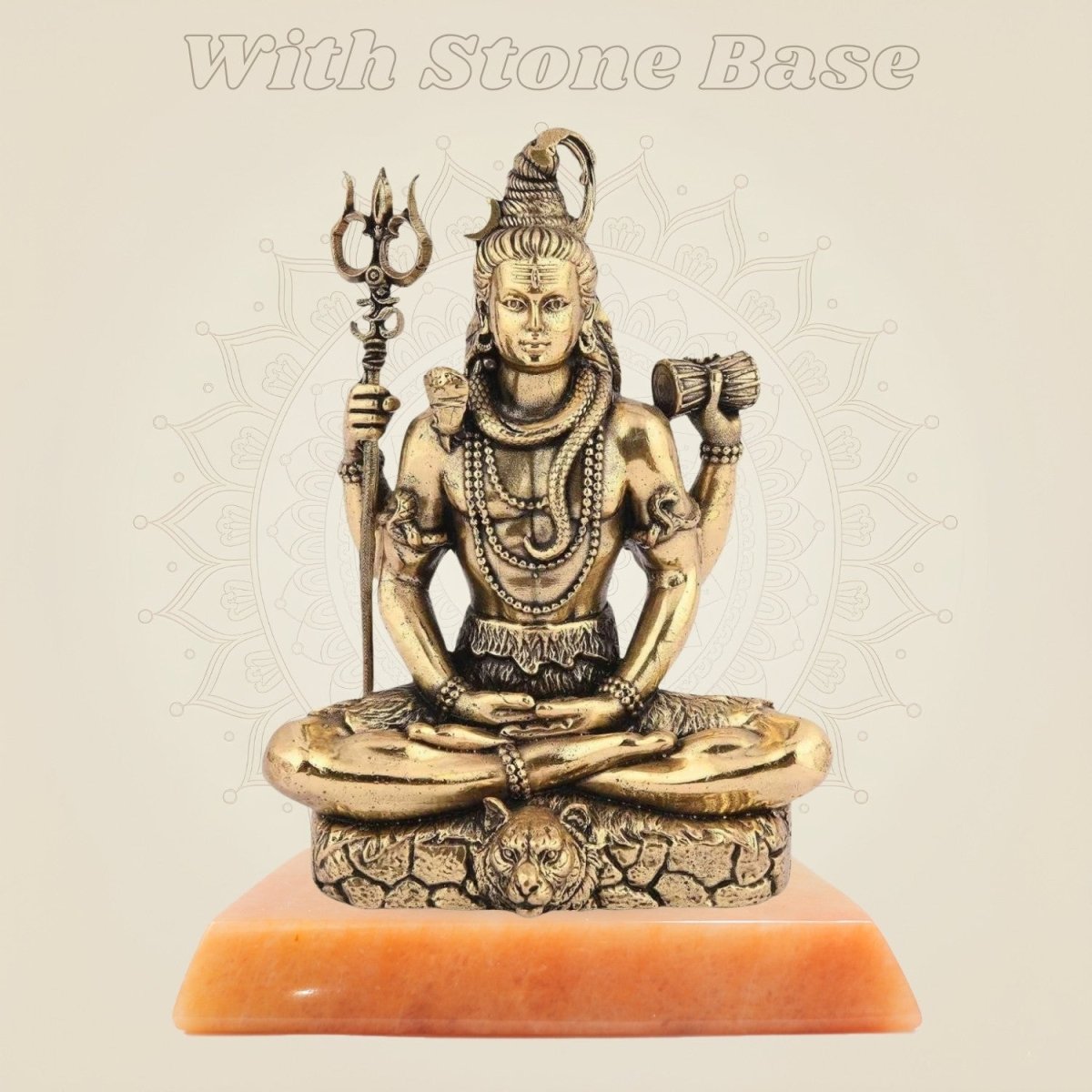 Lord Shiva Idol in Meditative Pose – 5.5" Pure Brass Statue Handcrafted & Spiritual Decor - Luxeartisanship