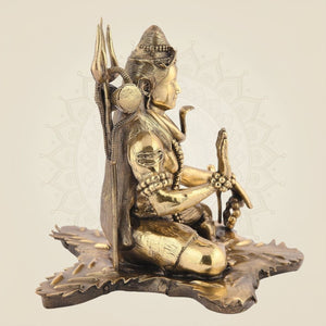 Lord Shiva in Dhyanam Statue 4" – Pure Brass Meditative Mahadeva Idol for Pooja - Luxeartisanship