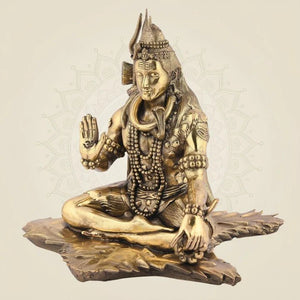 Lord Shiva in Dhyanam Brass Statue - Luxeartisanship