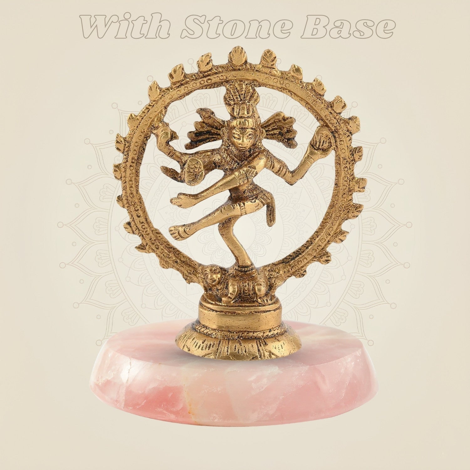 Brass Nataraja Sculpture with Stone Base