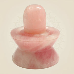 Natural Crystal Shivling in Rose Quartz for Puja, Healing & Vastu - Luxeartisanship