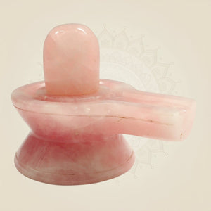 Natural Crystal Shivling in Rose Quartz for Puja, Healing & Vastu - Luxeartisanship