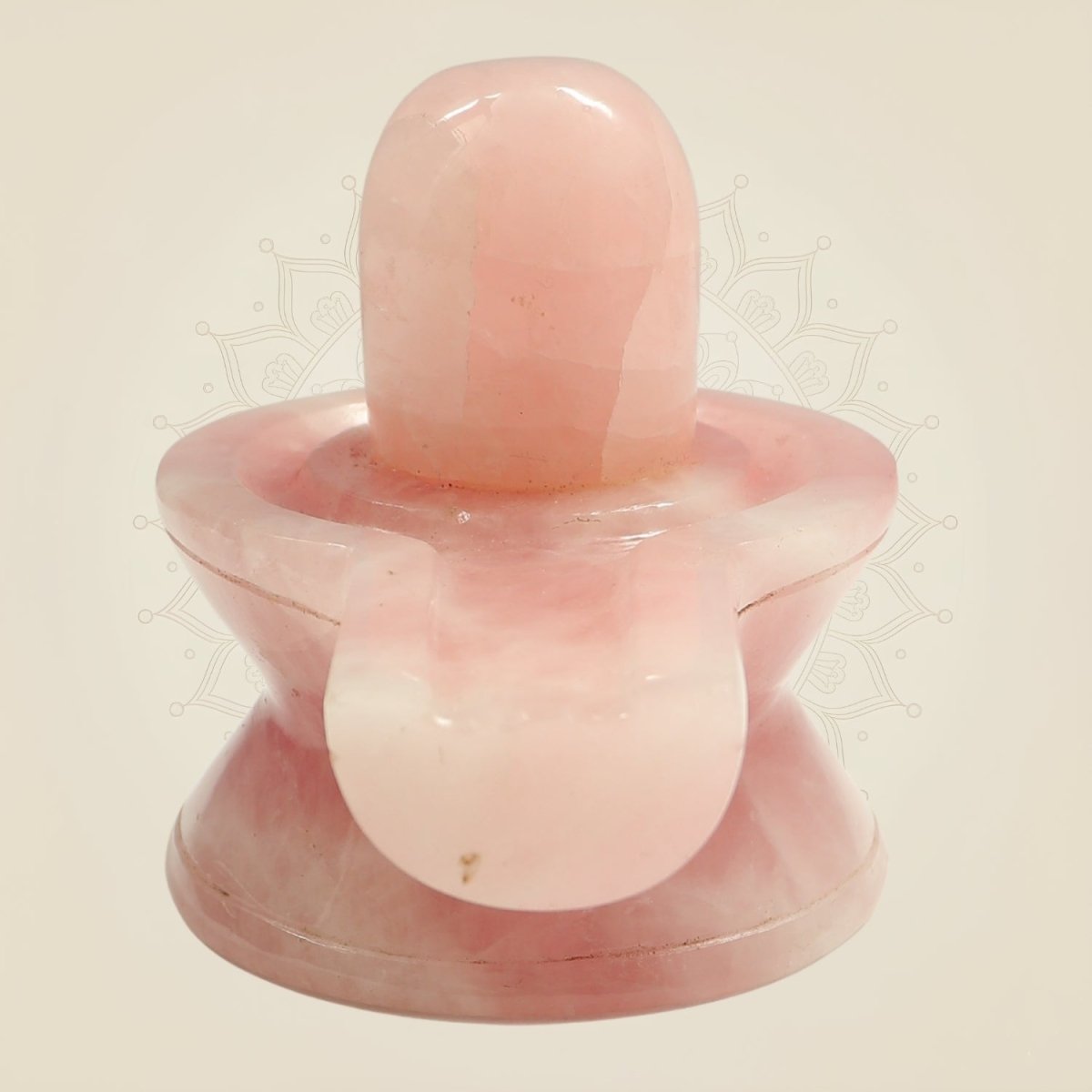 Natural Crystal Shivling in Rose Quartz for Puja, Healing & Vastu - Luxeartisanship