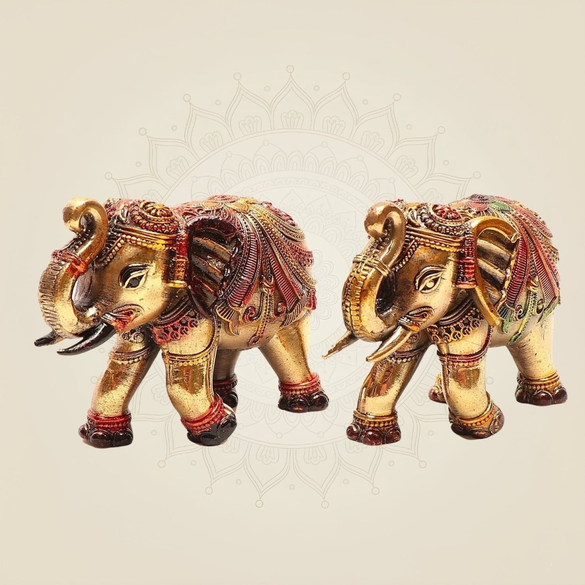 Pair of 4" Brass Elephants Home Décor