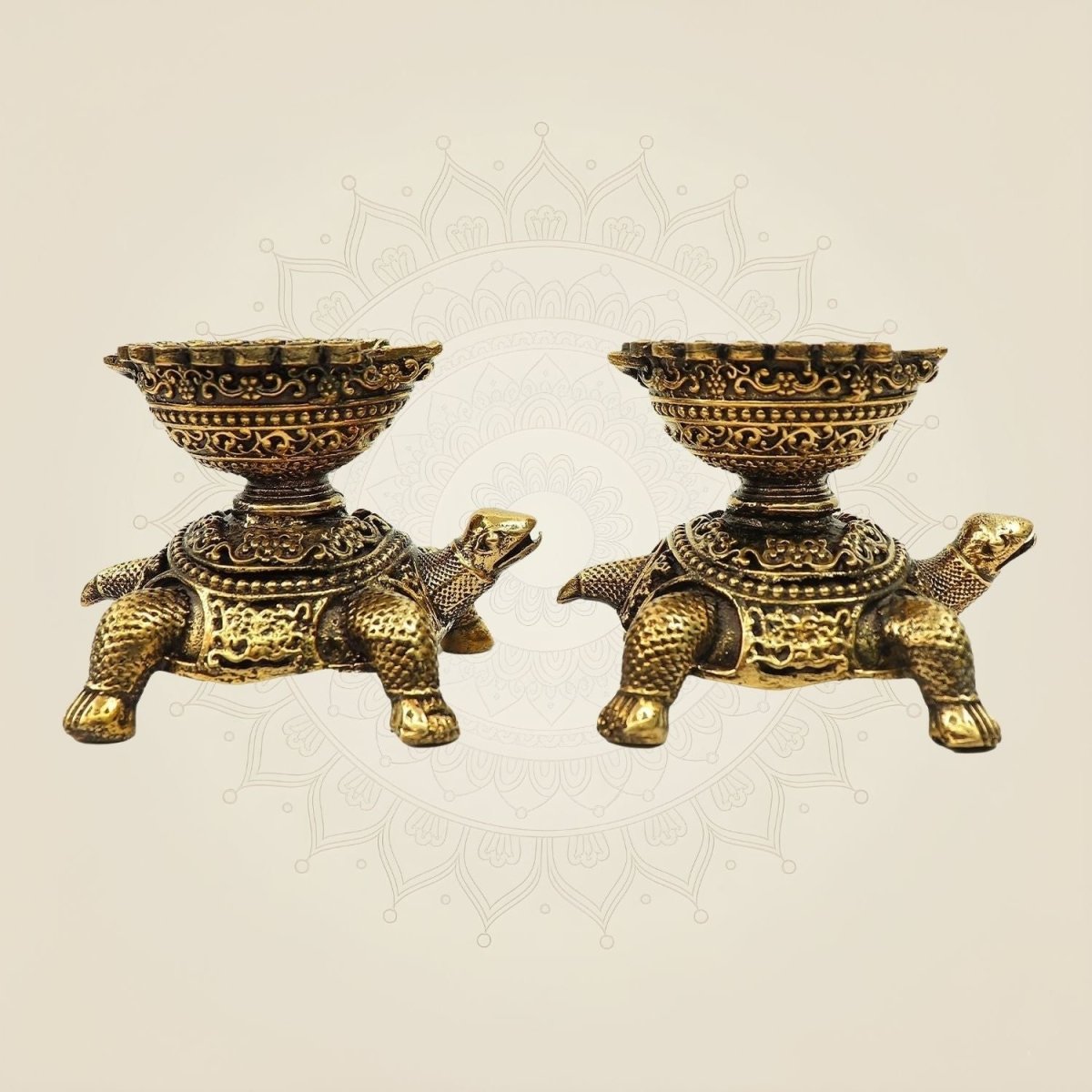 Brass Turtle Diyas 2.5"