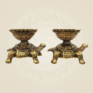 Brass Turtle Diyas 2.5"