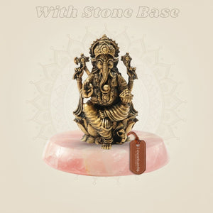 Bronze Ganapati Statue on stone base