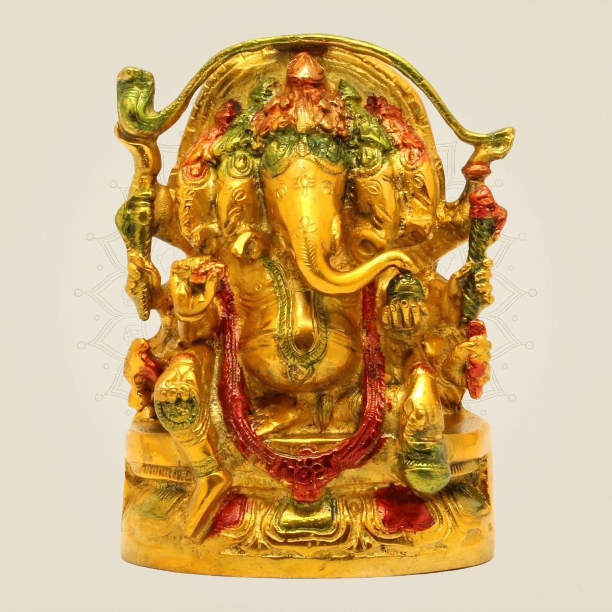 Panchmukhi Ganesha Brass Idol  - Luxeartisanship