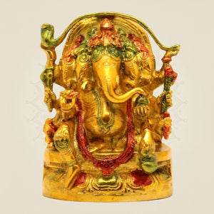 Panchmukhi Ganesha Brass Idol  - Luxeartisanship