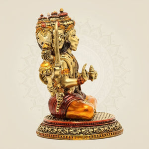 Colored Brass Panchmukhi Hanuman Idol