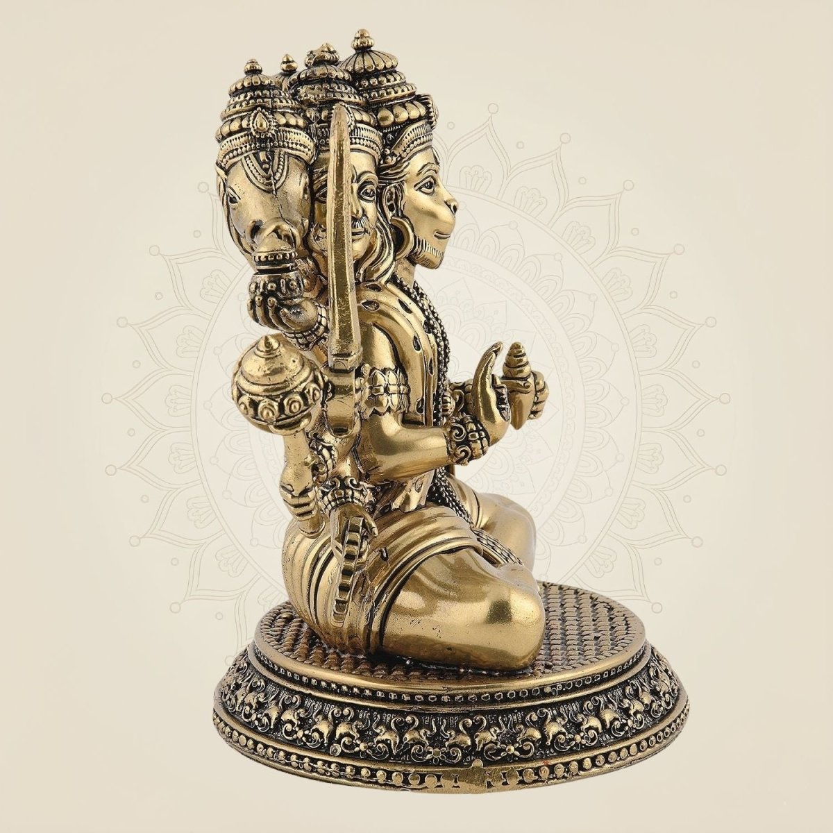 Brass Panchmukhi Hanuman Statue