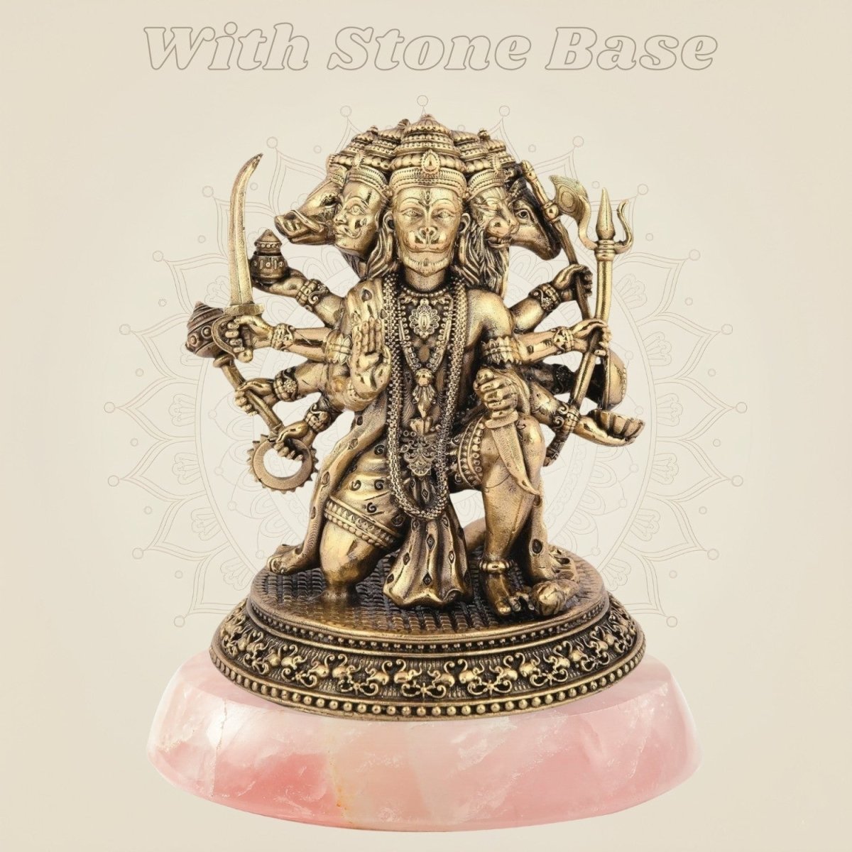 Panchmukhi Hanuman Idol 4.5" – Pure Brass Sculpture for Pooja & Protection - Luxeartisanship