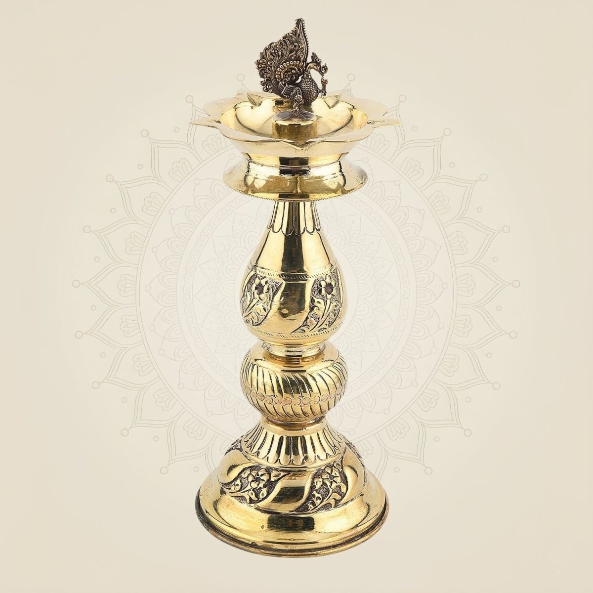 Peacock Brass Diya Lamp