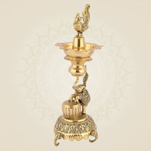 Peacock Brass Diya