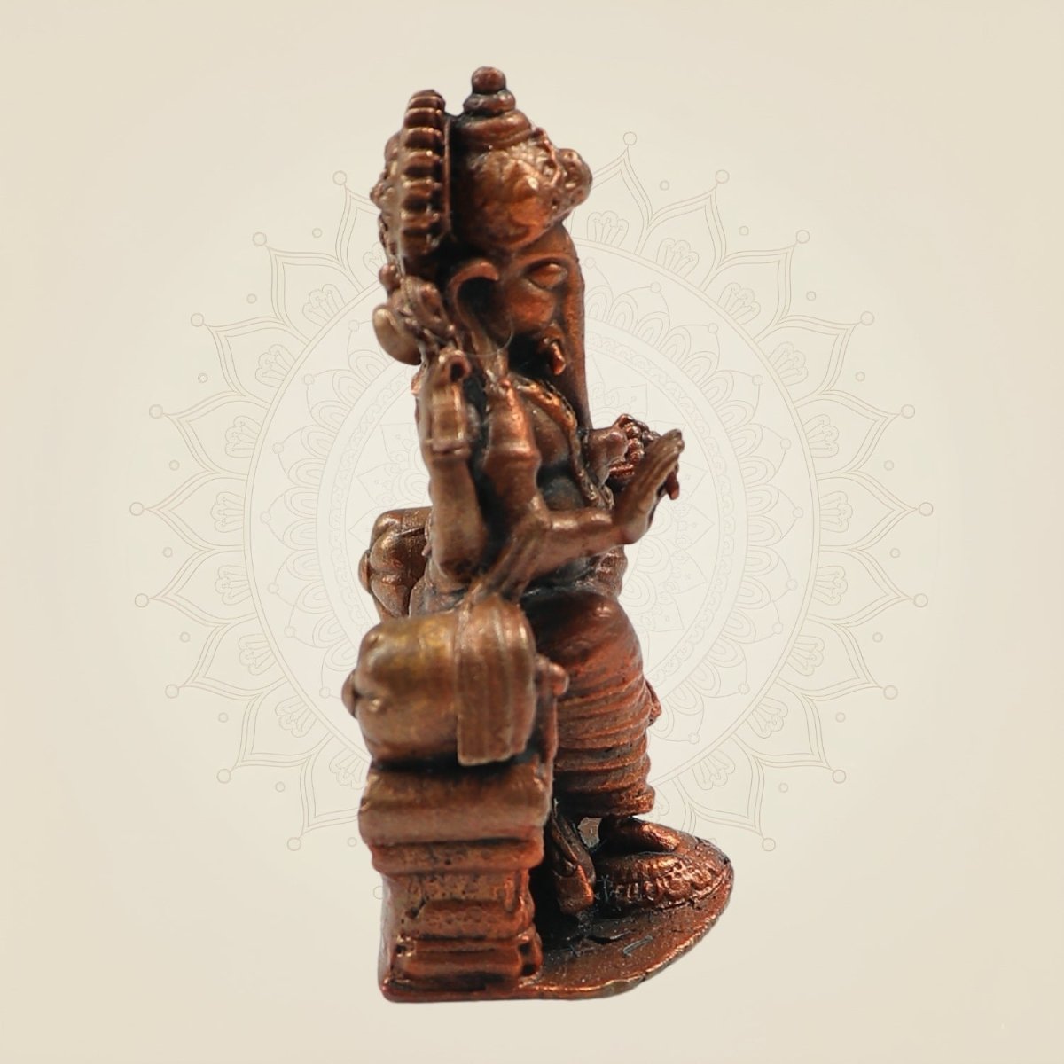 Premium Copper Ganesha Sculpture 2.5"– Small Artistic Deity Idol - Luxeartisanship
