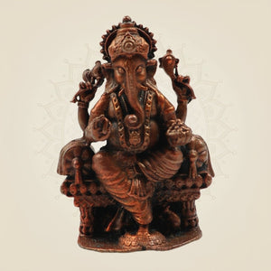 Premium Copper Ganesha Sculpture 2.5"– Small Artistic Deity Idol - Luxeartisanship