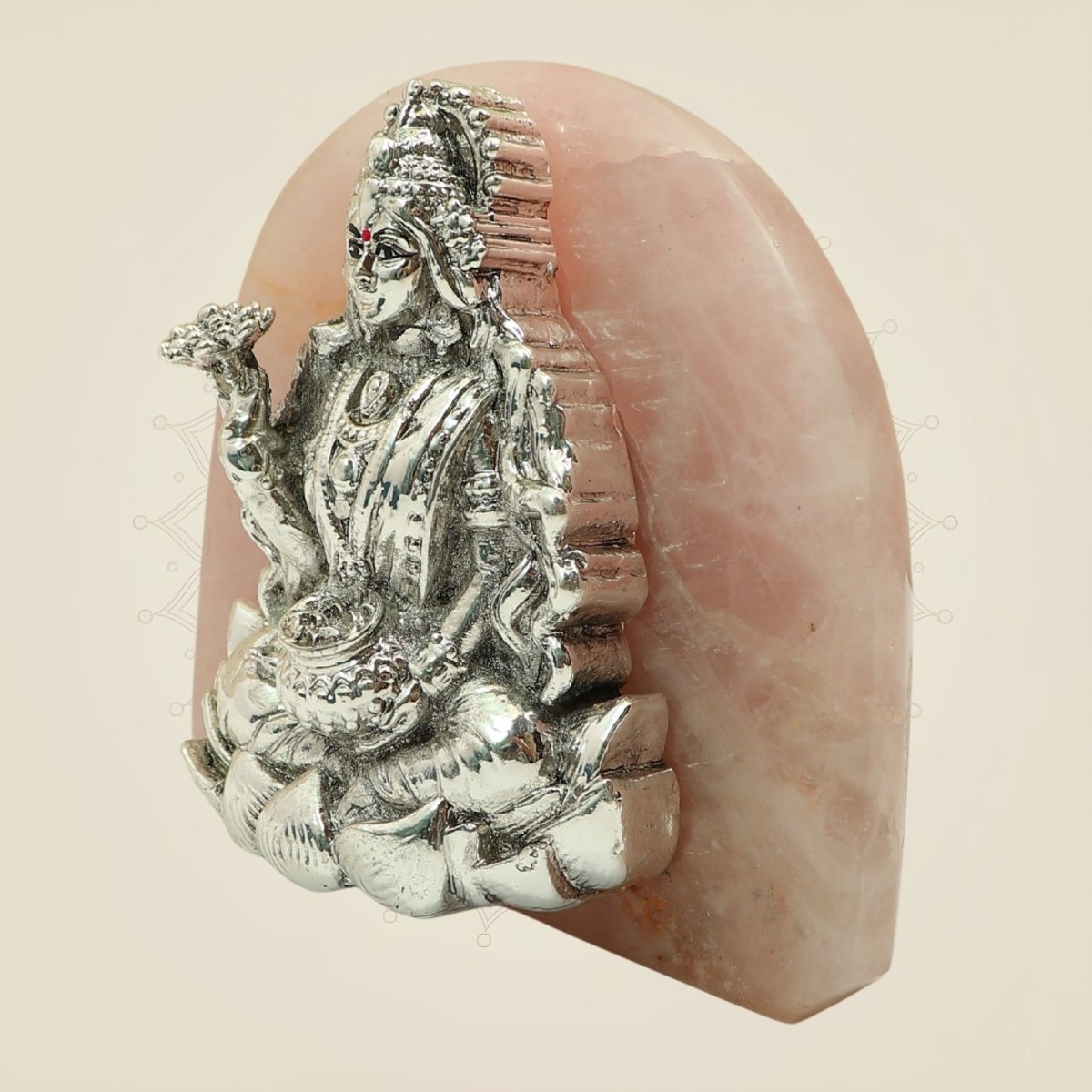 Premium Goddess Laxmi Idol – 999 Silver Plated with Stone Base | Luxury Gift - Luxeartisanship