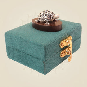 Pure 999 Silver Plated Ashta Lakshmi Tortoise with Shree Yantra for Festive Gifting - Luxeartisanship