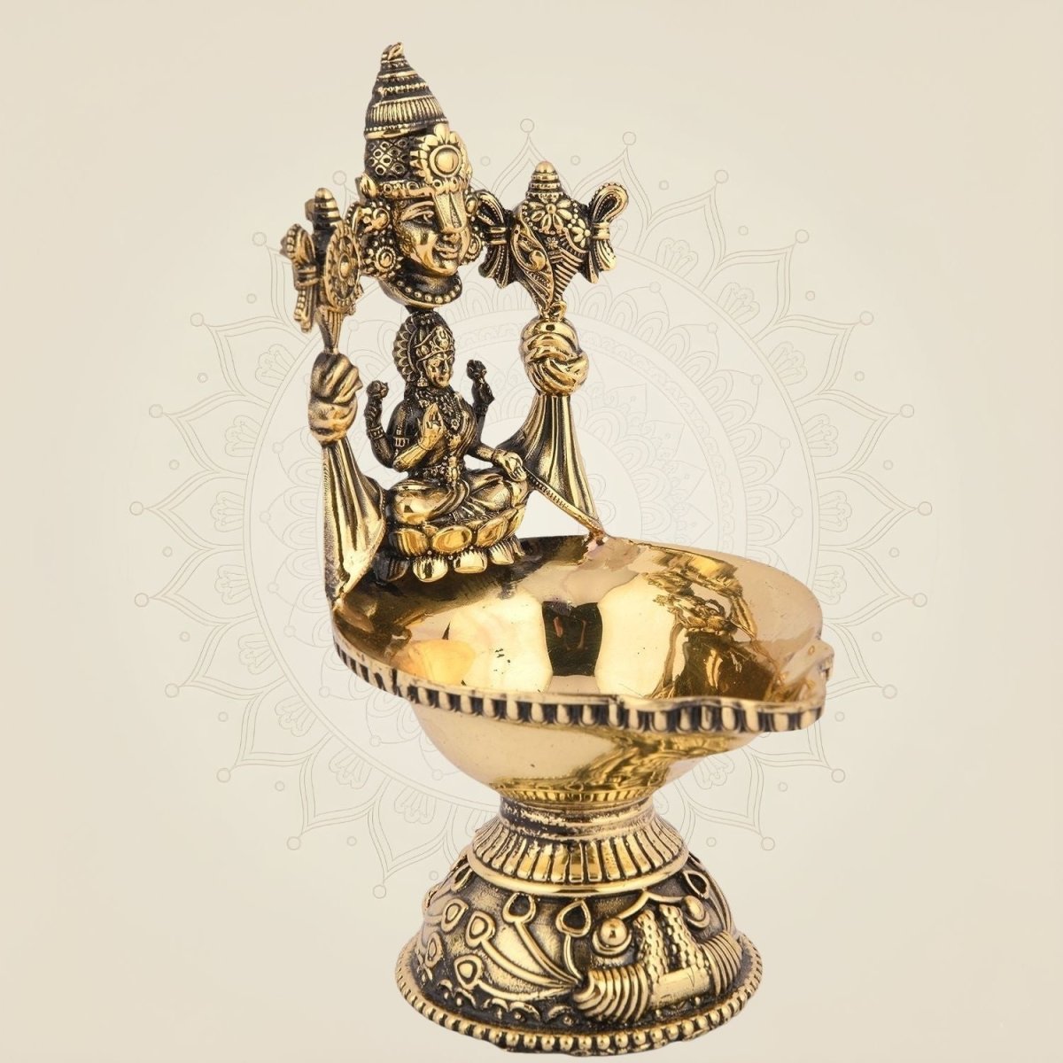 Pure Brass Balaji with Laxmi Diya
