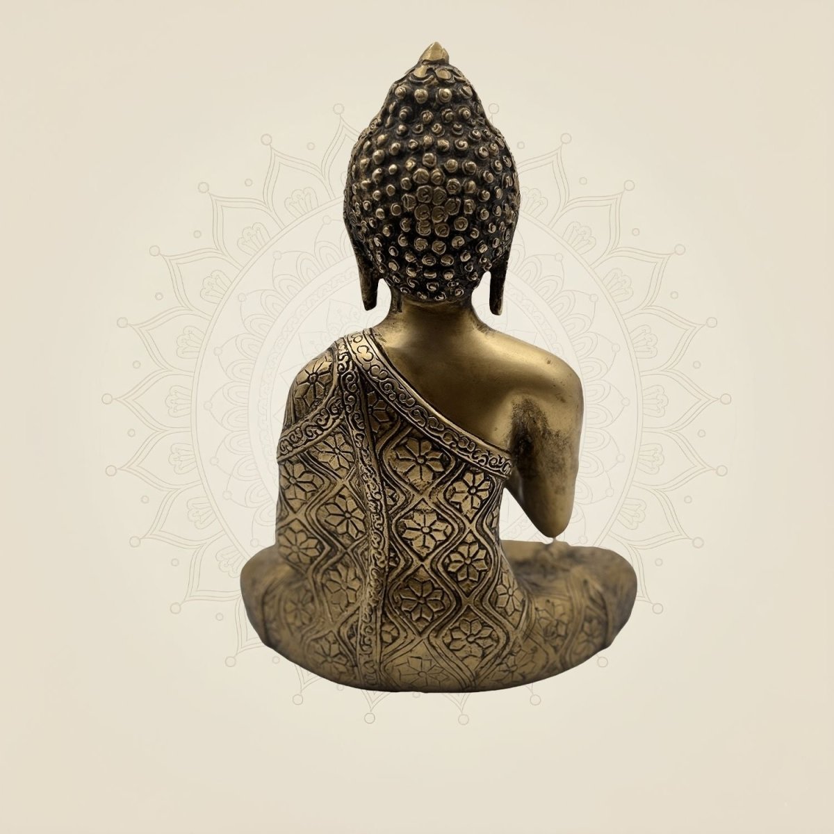 Pure Brass Buddha in Meditation Pose Sculpture