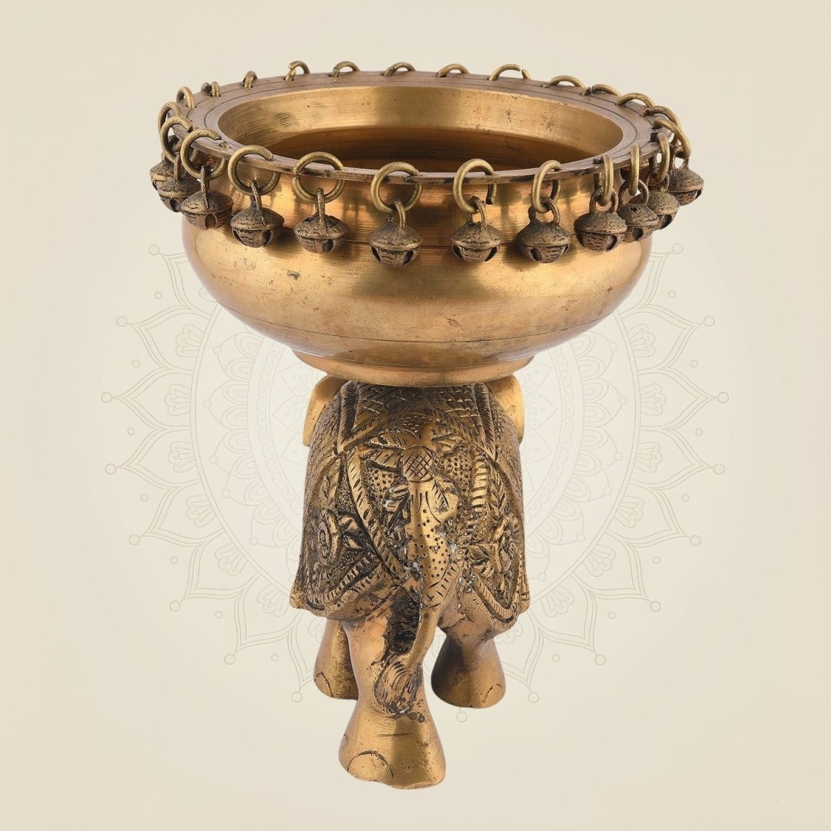 Elephant Urli Bowl with Ghungroo in brass