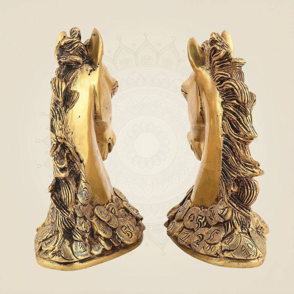Pure Brass Horse Head  Handcrafted Set of 2