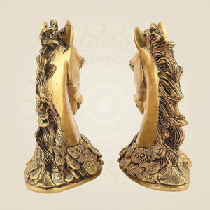 Pure Brass Horse Head  Handcrafted Set of 2