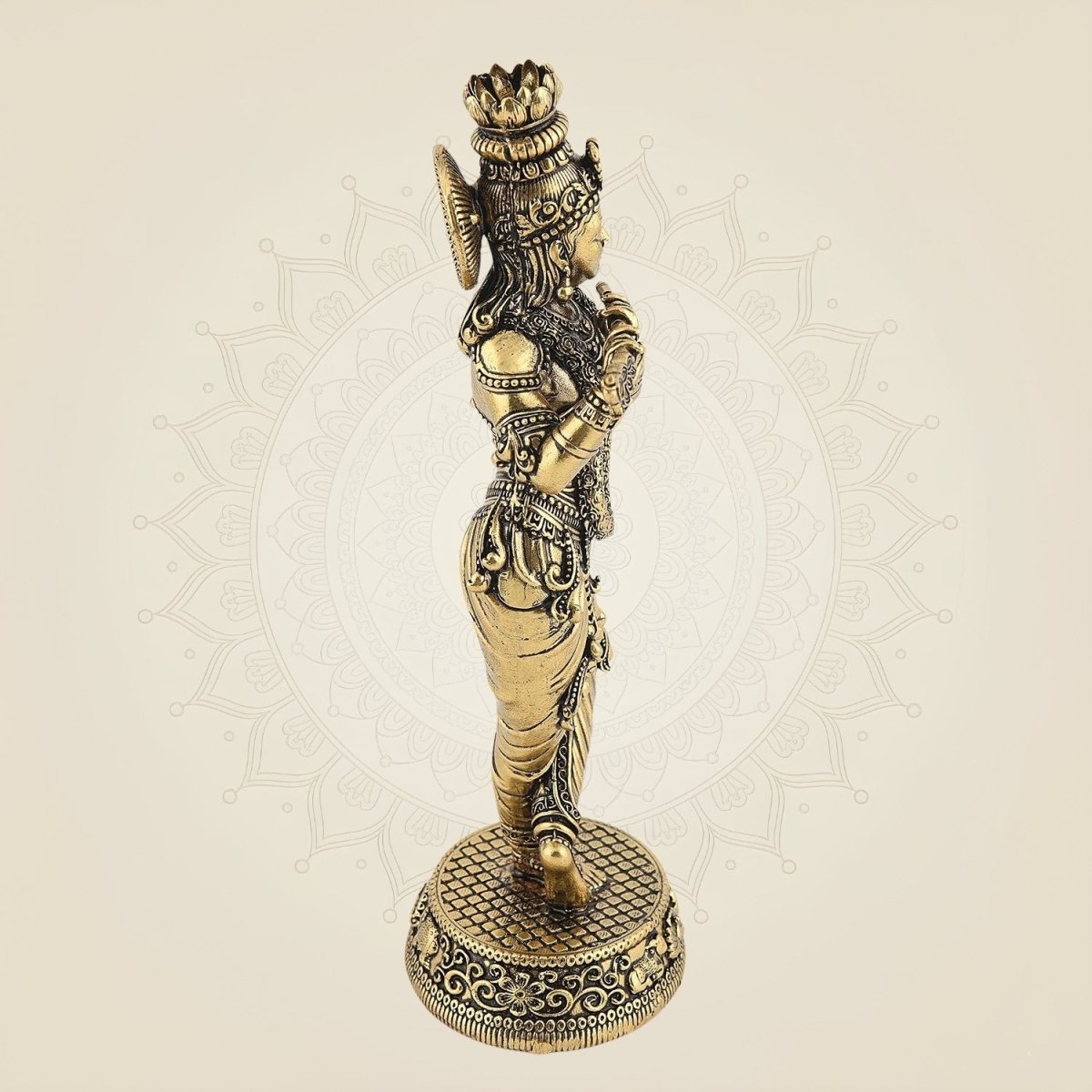 Pure Brass Krishna Idol with Flute 5"– Handcrafted Superfine Decor Murti - Luxeartisanship