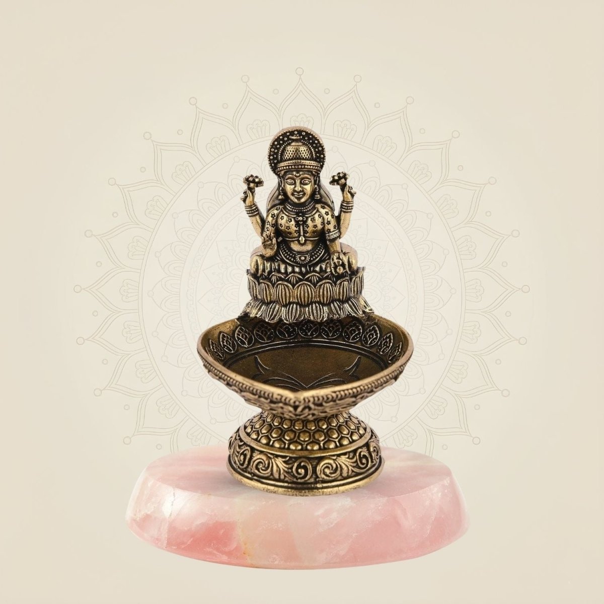 Pure Brass Laxmi Diya 3.5" Inch – Handcrafted Lightweight Spiritual Oil Lamp for Temple - Luxeartisanship