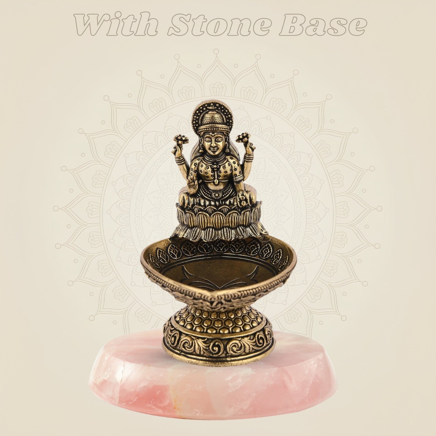 Pure Brass Laxmi Diya 3.5" Inch – Handcrafted Lightweight Spiritual Oil Lamp for Temple - Luxeartisanship