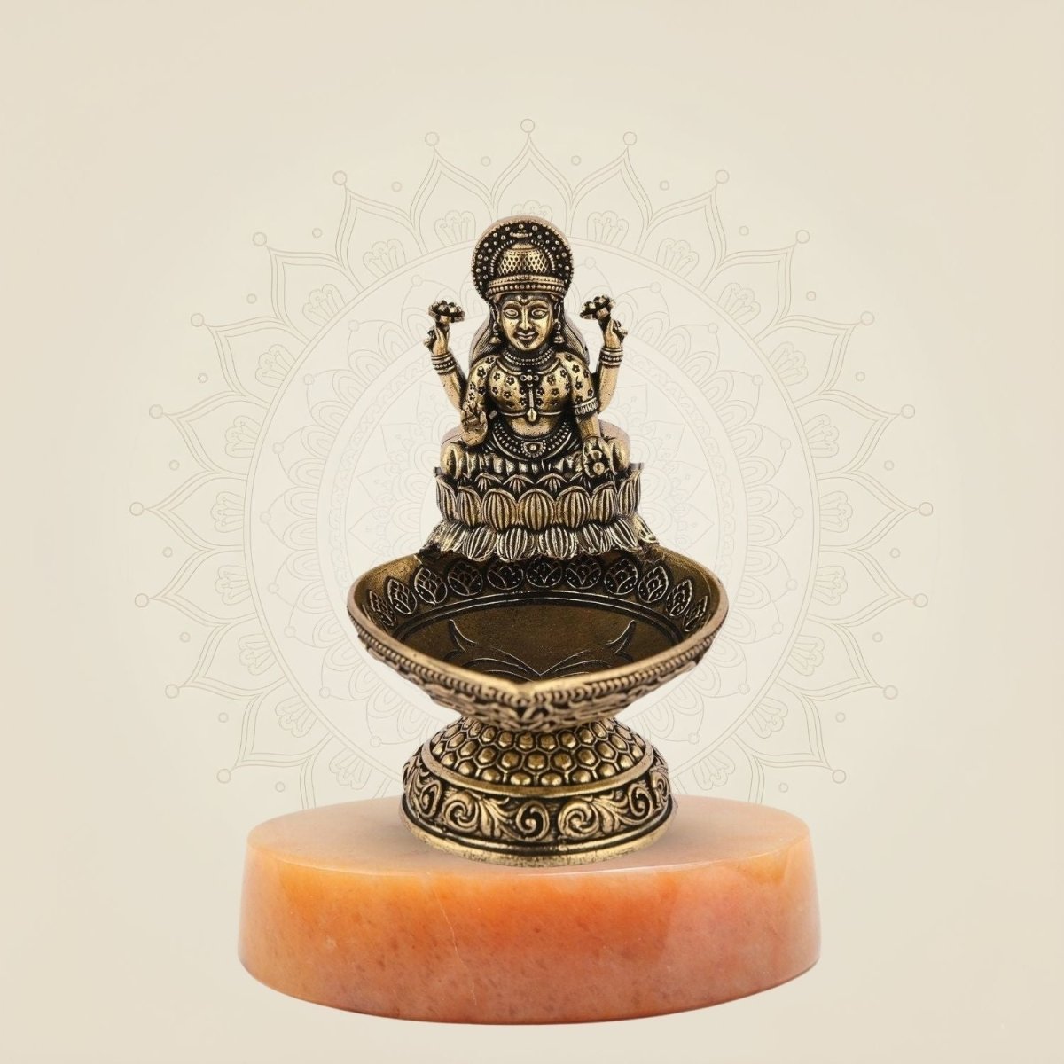 Pure Brass Laxmi Diya 3.5" Inch – Handcrafted Lightweight Spiritual Oil Lamp for Temple - Luxeartisanship