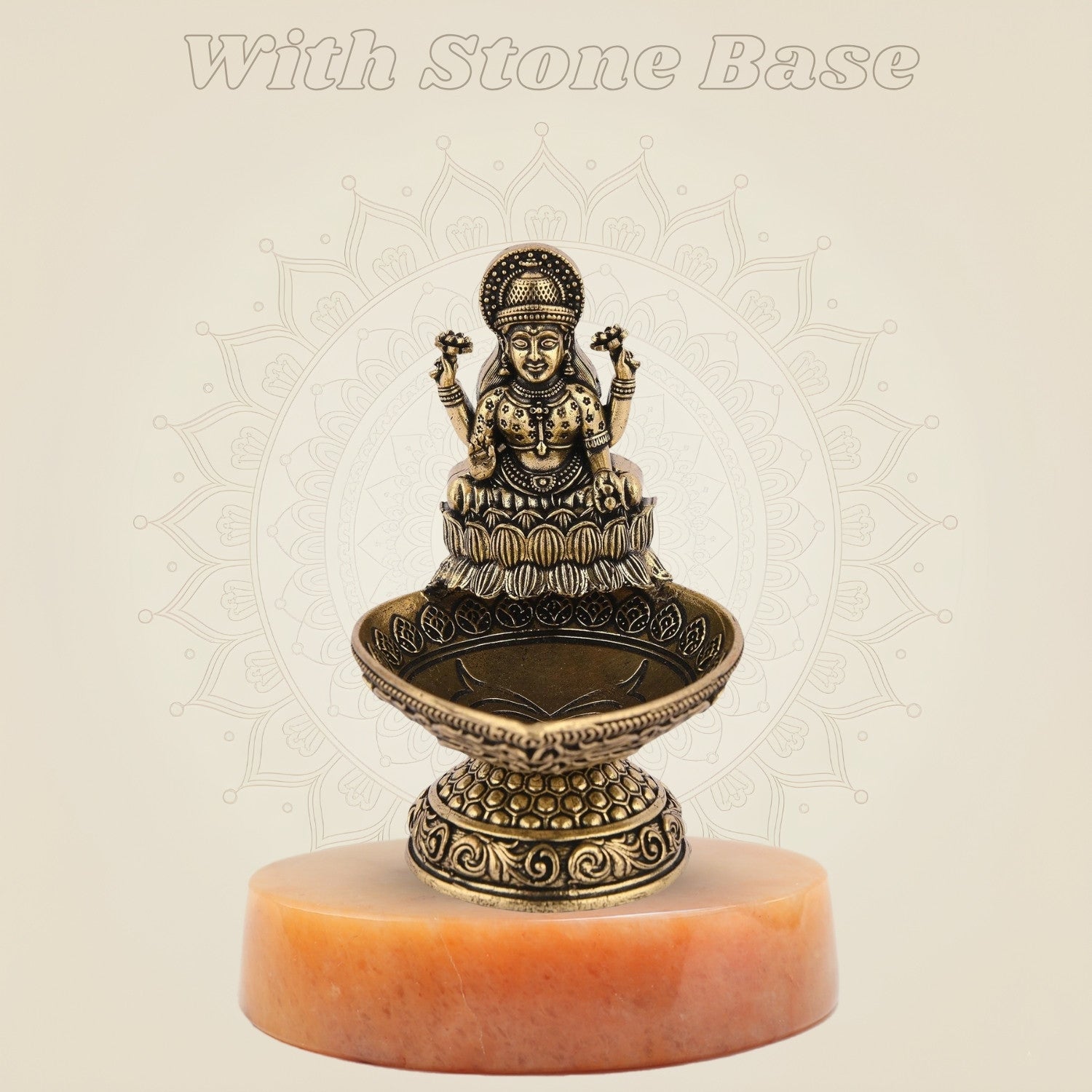 Pure Brass Laxmi Diya 3.5" Inch – Handcrafted Lightweight Spiritual Oil Lamp for Temple - Luxeartisanship