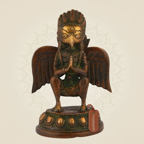 Pure Brass Lord Garuda Idol – 5.5" Handcrafted Statue for Pooja, Mandir & Decor