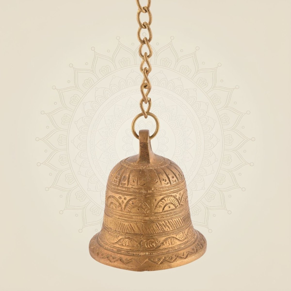 Pure Brass Mandir Bell With Chain Artisan