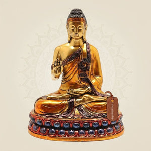 Multi colored Pure Brass Buddha Idol