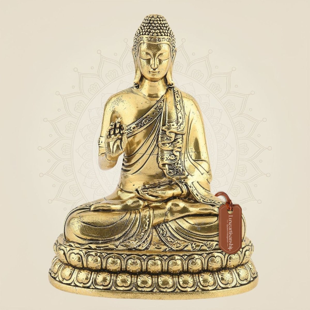 Pure Brass Meditating Buddha Idol